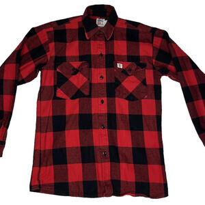 Big Bill Flannel Buffalo Plaid 100% Cotton Long Sleeve Shirt Mens Size Small